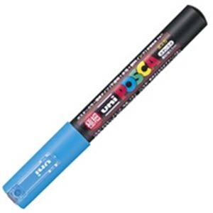 （まとめ買い）三菱鉛筆 ポスカ PC-1M.8 極細 水色 【×20セット】