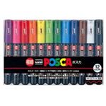 （まとめ買い）三菱鉛筆 ポスカ PC1M12C 極細 12色セット 【×2セット】