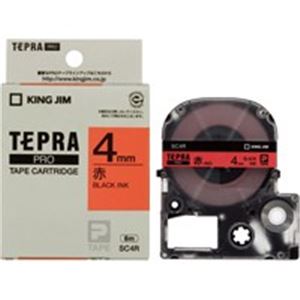 （まとめ買い）キングジム テプラPROテープ SC4R 赤に黒文字 4mm 【×5セット】