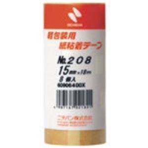 （まとめ買い）ニチバン 紙粘着テープ 208-15 15mm×18m 8巻 【×5セット】