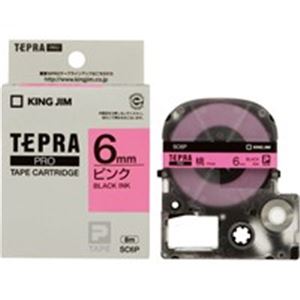 （まとめ買い）キングジム テプラPROテープ SC6P 桃に黒文字 6mm 【×5セット】
