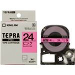 （まとめ買い）キングジム テプラPROテープ SC24P 桃に黒文字 24mm 【×3セット】