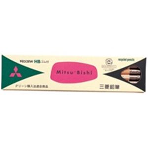 （まとめ買い）三菱鉛筆 リサイクル鉛筆 K9852EW HB 12本 【×5セット】