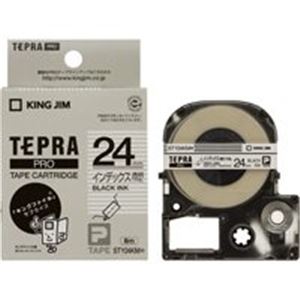 （まとめ買い）キングジム テプラPROテープSTY24KM 透明に黒文字 24mm 【×3セット】