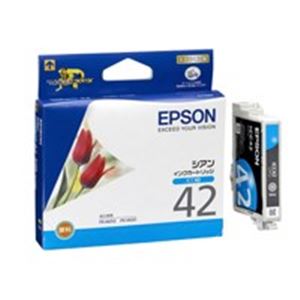 （まとめ買い）エプソン EPSON インクカートリッジ ICC42 シアン 【×4セット】