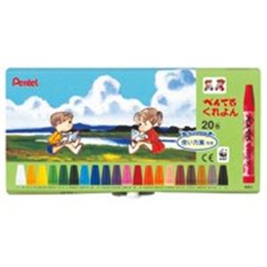 （まとめ買い）ぺんてる ぺんてるくれよん PTCR-20 20色セット 【×5セット】