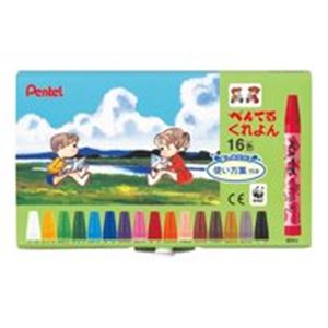 （まとめ買い）ぺんてる ぺんてるくれよん PTCR-16 16色セット 【×5セット】