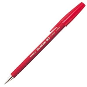 （まとめ買い）ゼブラ ZEBRA 油性ボールペン ラバー80 R-8000 赤 10本 【×5セット】