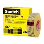 （まとめ買い）スリーエム 3M 透明両面テープ 665-1-18 18mm×30m 【×2セット】
