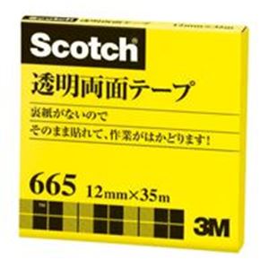 （まとめ買い）スリーエム 3M 透明両面テープ 665-3-12 12mm×35m 【×3セット】