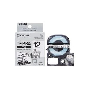 （まとめ買い）キングジム テプラ PROテープ再剥離 SS12KE 白に黒文字 12mm 【×5セット】