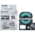 （まとめ買い）キングジム テプラ PROテープ強粘着 SS18KW 白に黒文字 18mm 【×3セット】