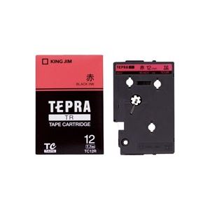 （まとめ買い）キングジム テプラTRテープ TC12R 赤に黒文字 12mm 【×3セット】