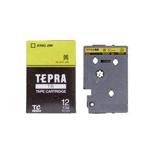 （まとめ買い）キングジム テプラTRテープ TC12Y 黄に黒文字 12mm 【×3セット】
