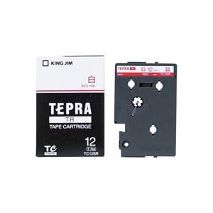 （まとめ買い）キングジム テプラTRテープ TC12SR 白に赤文字 12mm 【×3セット】