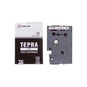 （まとめ買い）キングジム テプラTRテープ TC18S 白に黒文字 18mm 【×3セット】