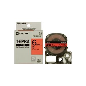 （まとめ買い）キングジム テプラPROテープ SC6R 赤に黒文字 6mm 【×5セット】