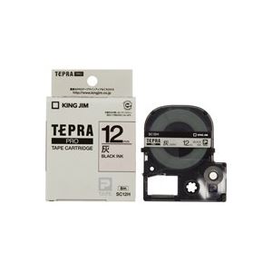 （まとめ買い）キングジム テプラPROテープ SC12H 灰に黒文字 12mm 【×5セット】