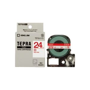 （まとめ買い）キングジム テプラPROテープ SS24R 白に赤文字 24mm 【×3セット】