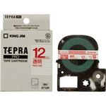 （まとめ買い）キングジム テプラPROテープ ST12R 透明に赤文字 12mm 【×5セット】