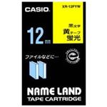 （まとめ買い）カシオ CASIO 蛍光テープ XR-12FYW 黄に黒文字 12mm 【×5セット】