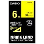 （まとめ買い）カシオ CASIO ラベルテープ XR-6YW 黄に黒文字 6mm 【×5セット】