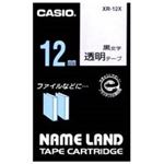 （まとめ買い）カシオ CASIO 透明テープ XR-12X 透明に黒文字 12mm 【×5セット】