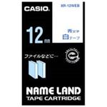 （まとめ買い）カシオ CASIO ラベルテープ XR-12WEB 白に青文字 12mm 【×5セット】