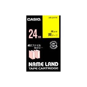 （まとめ買い）カシオ CASIO ラベルテープ XR-24YW 黄に黒文字 24mm 【×3セット】