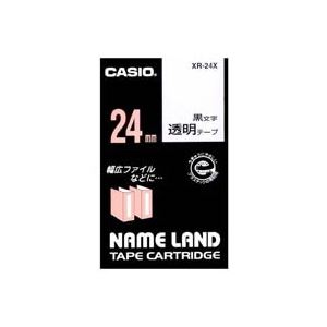 （まとめ買い）カシオ CASIO 透明テープ XR-24X 透明に黒文字 24mm 【×3セット】
