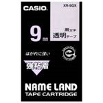 （まとめ買い）カシオ CASIO 強粘着テープ XR-9GX 透明に黒文字 9mm 【×5セット】