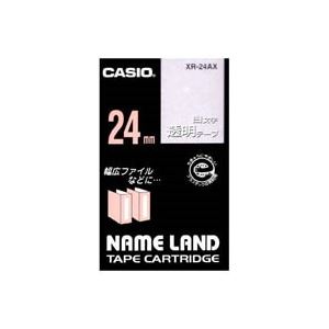 （まとめ買い）カシオ CASIO 白文字テープ XR-24AX 透明に白文字 24mm 【×3セット】