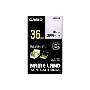 （まとめ買い）カシオ CASIO 透明テープ XR-36X 透明に黒文字 36mm 【×2セット】