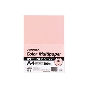 （まとめ買い）ジョインテックス カラーマルチペーパーA4桃100枚A180J-4 【×10セット】