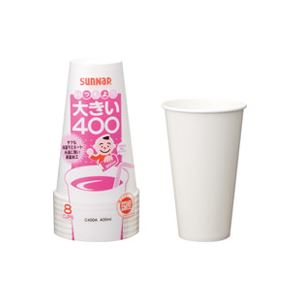 （まとめ買い）サンナップ タフカップホワイト 400ML 8個C400A 【×200セット】