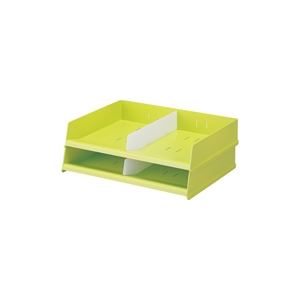 （まとめ買い）LIHITLAB フリーサイズレタートレー A-7312-6 黄緑 【×3セット】