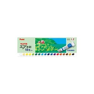 （まとめ買い）ぺんてる エフ水彩 ラミネートチューブ 18色 【×5セット】