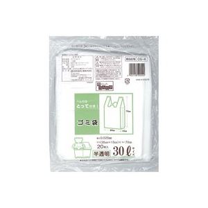 （まとめ買い）日本技研 取っ手付きごみ袋 半透明 30L 20枚 CG-4 【×20セット】