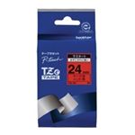 （まとめ買い）ブラザー工業 文字テープ TZe-451赤に黒文字 24mm 【×3セット】