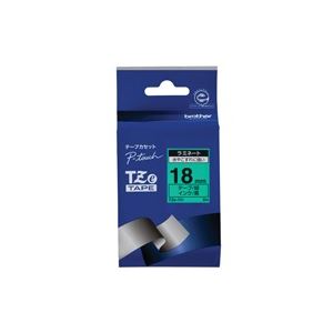 （まとめ買い）ブラザー工業 文字テープ TZe-741緑に黒文字 18mm 【×3セット】