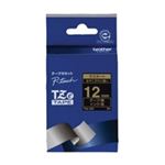 （まとめ買い）ブラザー工業 文字テープ TZe-334黒に金文字 12mm 【×3セット】