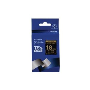 （まとめ買い）ブラザー工業 文字テープ TZe-344黒に金文字 18mm 【×3セット】
