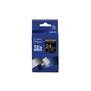 （まとめ買い）ブラザー工業 文字テープ TZe-354黒に金文字 24mm 【×3セット】