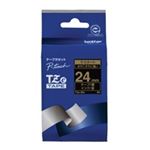 （まとめ買い）ブラザー工業 文字テープ TZe-354黒に金文字 24mm 【×3セット】