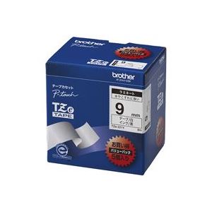 （まとめ買い）ブラザー工業 文字テープ TZe-325黒に白文字 9mm 【×3セット】
