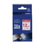 （まとめ買い）ブラザー工業 文字テープ TZe-232白に赤文字 12mm 【×3セット】
