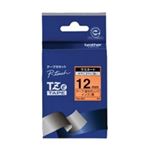（まとめ買い）ブラザー工業 文字テープ TZe-B31蛍光橙に黒文字 12mm 【×3セット】