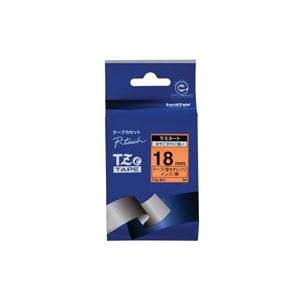 （まとめ買い）ブラザー工業 文字テープ TZe-B41蛍光橙に黒文字 18mm 【×3セット】