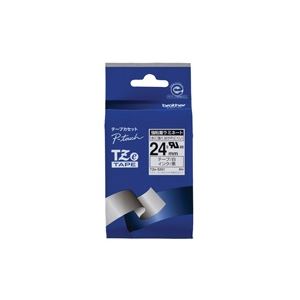 （まとめ買い）ブラザー工業 強粘着テープTZe-S251白に黒文字 24mm 【×3セット】