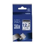 （まとめ買い）ブラザー工業 布テープ TZe-FA3白に青文字 12mm 【×3セット】